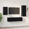 vidaXL TV-Schrankset 4 pcs Schwarz Eichen-Optik Holzwerkstoff