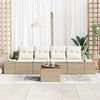 vidaXL Gartensofa-set mit Speicher 5 pcs Beige und Creme Poly-Rattan