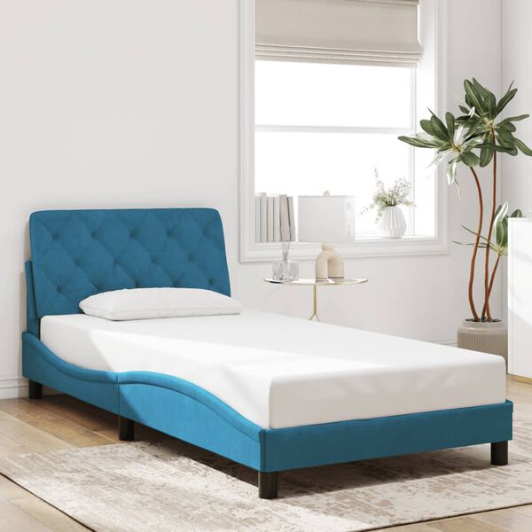 vidaXL Bettgestell ohne Matratze Blau 100x200 cm Samt
