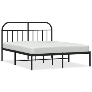 vidaXL Bettgestell mit Kopfteil Metall Schwarz 140x200 cm