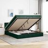vidaXL Ottoman-Bett mit Matratze Dunkelgr&uuml;n 200x200 cm Samt