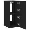 vidaXL TV-Wandschrank mit LED-Leuchten Schwarz 30,5x35x70 cm