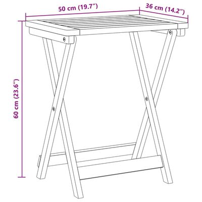 vidaXL Gartentisch Klappbar 50x36x60 cm Massivholz Akazie