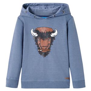vidaXL Kinder-Kapuzenpullover Blau Melange 104