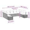 vidaXL Gartensofa-set mit Kissen 9 pcs Beige Poly Rattan