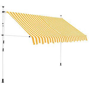 vidaXL Einziehbare Markise Handbetrieben 250 cm Orange/Wei&szlig; Gestreift