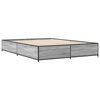 vidaXL Bettgestell Grau Sonoma 120x200 cm Holzwerkstoff und Metall