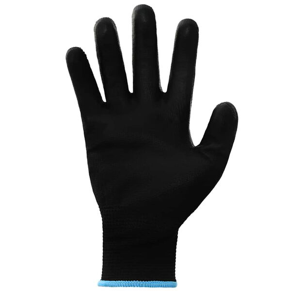 vidaXL Arbeitshandschuhe 12 pcs Schwarz 9 / l Polyester
