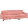 vidaXL 3-tlg. Sofagarnitur mit Kissen Rosa Samt