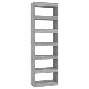 vidaXL B&uuml;cherregal/Raumteiler Grau Sonoma 60x30x198 cm