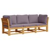 vidaXL 3-tlg. Garten-Lounge-Set mit Kissen Massivholz Akazie