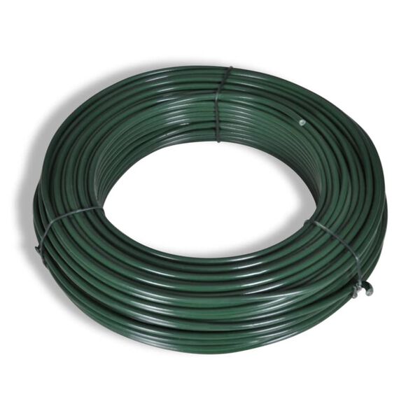 vidaXL Maschendrahtzaun mit Pfosten Stahl 1,5x25 m Gr&uuml;n