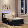 vidaXL LED Boxspringbett mit Matratze Schwarz 80 x 200 cm Stoff