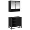 vidaXL Badezimmerm&ouml;bel-Set 2 pcs Schwarz Eichen-Optik Holzwerkstoff