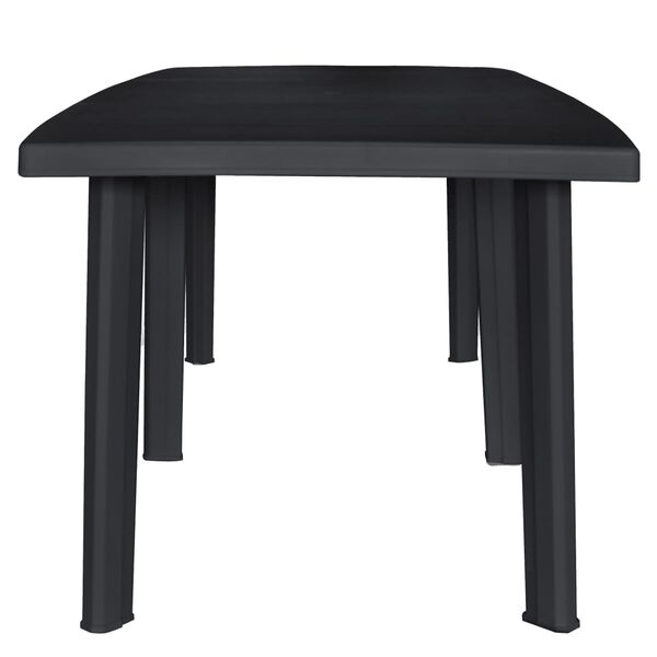 vidaXL Gartentisch Anthrazit 216x90x72 cm Kunststoff