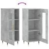 vidaXL Sideboard Betongrau 34,5x34x90 cm Holzwerkstoff