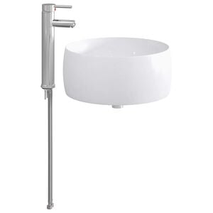 vidaXL Waschbecken mit Wasserhahn und Abfluss Chrom