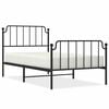 vidaXL Bettgestell mit Kopf- und Fu&szlig;teil Metall Schwarz 100x200 cm