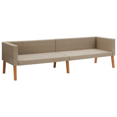 vidaXL 5-tlg. Garten-Lounge-Set mit Auflagen Poly Rattan Beige