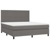 vidaXL Boxspringbett mit Matratze Grau 160x200 cm Kunstleder