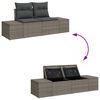 vidaXL Gartensofa-set mit Kissen mit Speicher 11 pcs Grau Poly Rattan