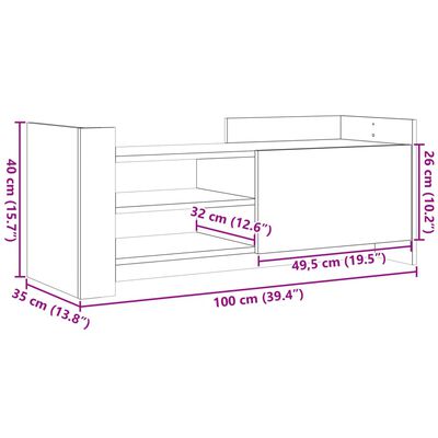 vidaXL TV-Schrank Betongrau 100x35x40 cm Holzwerkstoff