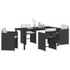 vidaXL Garten Essgruppe 5 pcs Schwarz Poly-Rattan