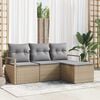 vidaXL Garten-Sofa-Set mit Kissen 4 pcs Beige und Hellgrau