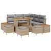 vidaXL Gartensofa-set 9 stk. 8-Sitzanzahl Beige und Hellgrau