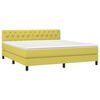 vidaXL Boxspringbett mit Matratze & LED Gr&uuml;n 160x200 cm Stoff