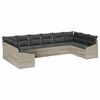 vidaXL Gartensofa-set 10 Stk. Hellgrau Poly-Rattan