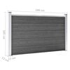 vidaXL Zaunelement Set WPC 699x105 cm Schwarz