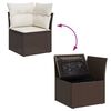 vidaXL Garten-Sofa-Set mit Kissen mit Speicher 9 pcs Braun Poly Rattan