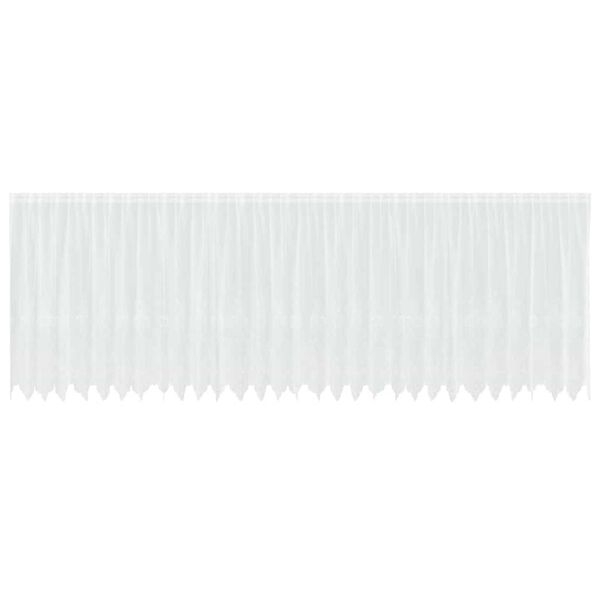 vidaXL Spitzenvorhang mit Vorh&auml;ngen Floral Wei&szlig; 160 x 750 cm Polyester