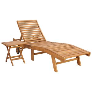 vidaXL Sonnenliege 2 stk. Massivholz Teak Braun