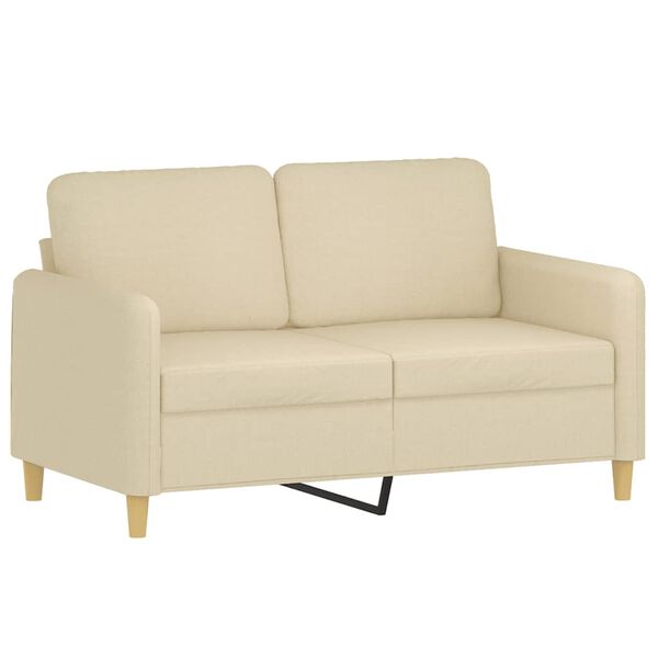 vidaXL 3-tlg. Sofagarnitur mit Kissen Creme Stoff