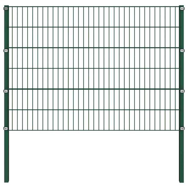 vidaXL Zaunelement mit Pfosten Eisen 1730 x 120 cm Gr&uuml;n