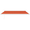 vidaXL Markise Einziehbar Orange und Braun 4,5x3 m Stoff und Aluminium