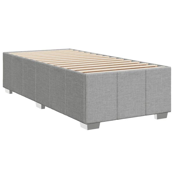 vidaXL Bettgestell ohne Matratze Hellgrau 90x200 cm Stoff
