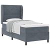 vidaXL Boxspringbett mit Kopfteil Dunkelgrau 190 x 90 cm Samt