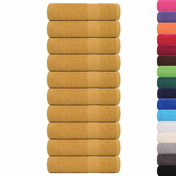 vidaXL Duscht&uuml;cher FROGN 10 Stk. Gold 70x140 cm 360 g/m&sup2;
