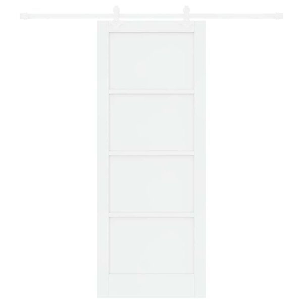 vidaXL Schiebet&uuml;r Wei&szlig; 83 x 211 cm Massives Kiefernholz