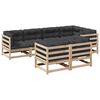 vidaXL 7-tlg. Garten-Sofagarnitur mit Kissen Massivholz Kiefer