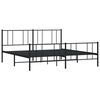 vidaXL Bettgestell mit Kopf- und Fu&szlig;teil Metall Schwarz 183x213 cm