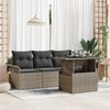 vidaXL Gartensofa-set mit Kissen 5 pcs Grau Poly-Rattan
