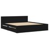 vidaXL Bettgestell mit Kopfteil ohne Matratze Schwarz 180x200 cm