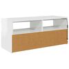 vidaXL TV-Schrank mit LED-Leuchten Hochglanz-Weiß 90x35x40 cm