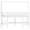 vidaXL Hochbett mit Leiter und Dach Wei&szlig; 90x190 cm Massivholz Kiefer