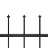 vidaXL Gartenzaun mit Speerspitze Stahl 892,5 x 150 cm Schwarz