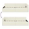 vidaXL Eckbettgestell Creme 90 cm x 190 cm SamtundSperrholz